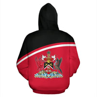 Trinidad Tobago All Over Zip Up Hoodie Curve Version RLT6 - Wonder Print Shop