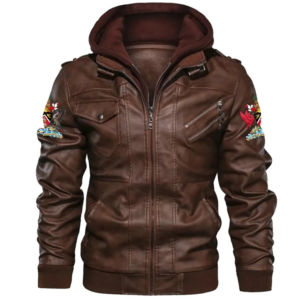 Trinidad and Tobago Zipper Leather Jacket RLT6 - Wonder Print Shop