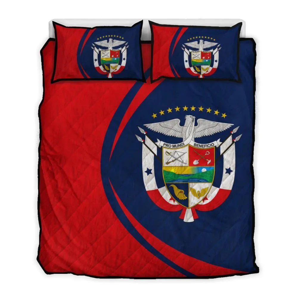 Panama Flag Coat Of Arms Quilt Bed Set Circle RLT13 - Wonder Print Shop