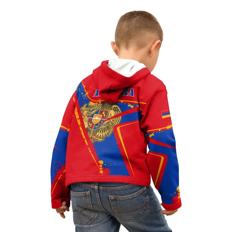 Kid Armenia Zip - Up Hoodie - The Pride of Armenia RLT8 - Wonder Print Shop