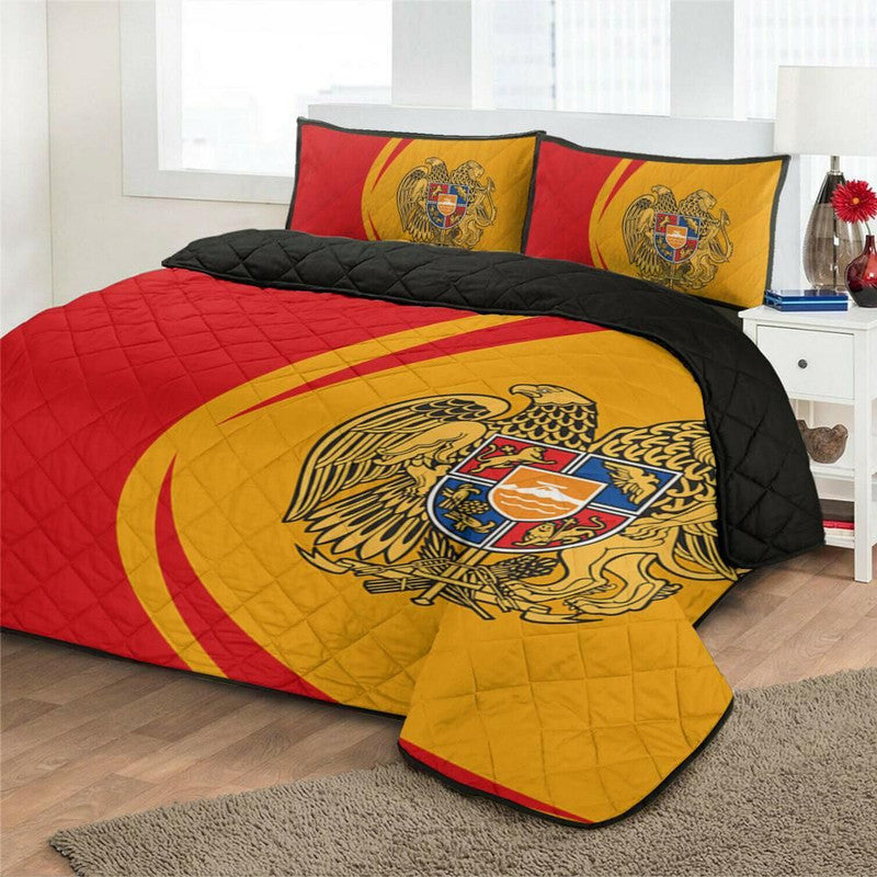 armenia-flag-coat-of-arms-quilt-bed-set-circle-1