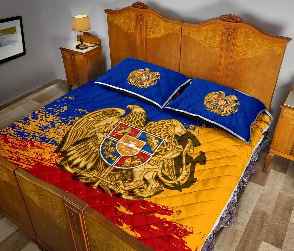 Armenia Quilt Bed Set - Armenia Blue RLT8 - Wonder Print Shop