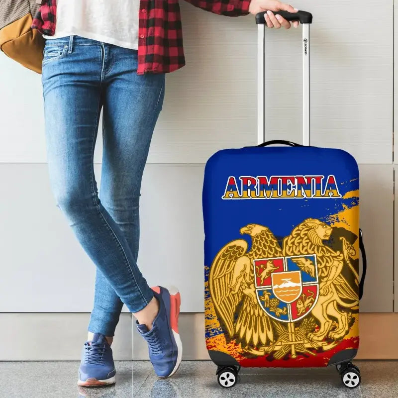 Armenia Luggage Cover - Armenia Blue RLT8 - Wonder Print Shop