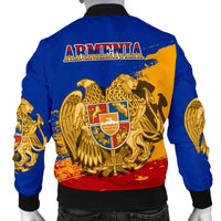 Armenia Mens Bomber Jacket - Armenia Blue RLT8 - Wonder Print Shop