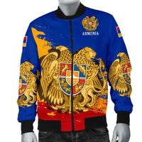 Armenia Mens Bomber Jacket - Armenia Blue RLT8 - Wonder Print Shop