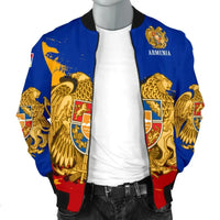 Armenia Mens Bomber Jacket - Armenia Blue RLT8 - Wonder Print Shop