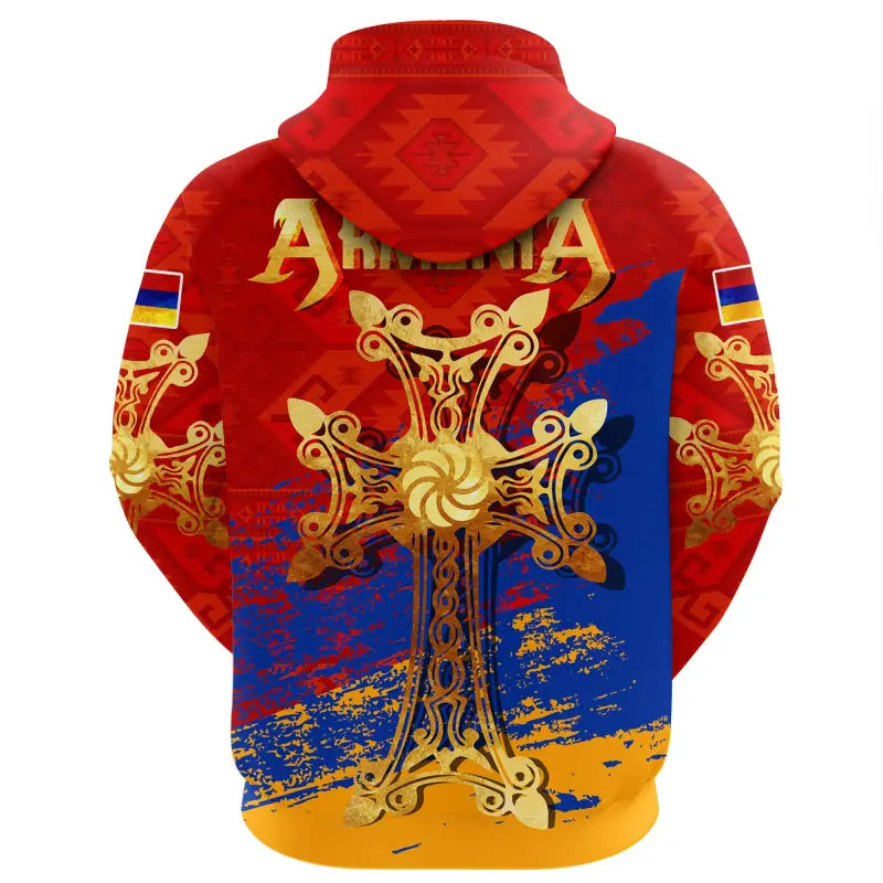 Armenia Khachkar, Armenian Cross Special Zip Hoodie RLT8 - Wonder Print Shop