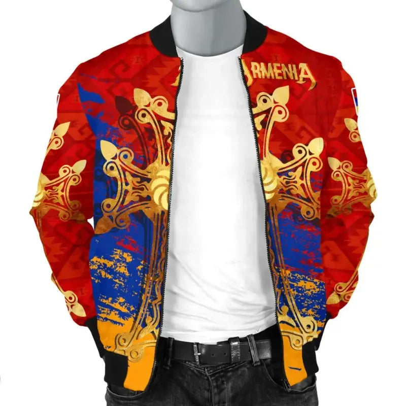 Armenia Khachkar, Armenian Cross Special Mens Bomber Jacket RLT8 - Wonder Print Shop