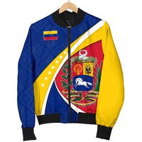 Venezuela Bomber Jacket, Venezuela Coat Of Arms Pattern Women RLT7 - Wonder Print Shop