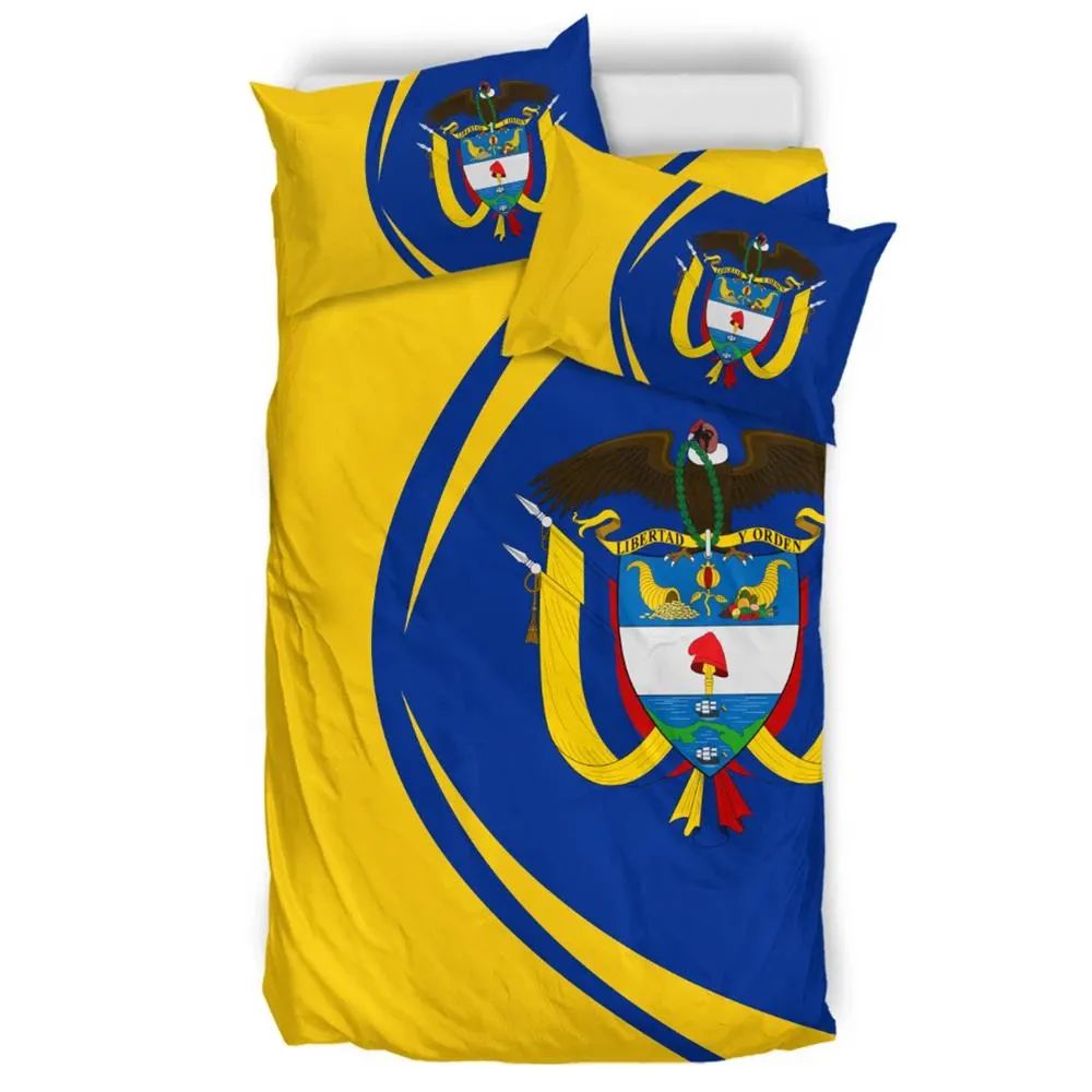 Colombia Flag Coat Of Arms Bedding Set Circle RLT7 - Wonder Print Shop