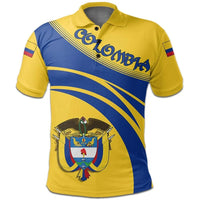 Colombia Polo Shirt Coat Of Arms Cricket Style RLT7 - Wonder Print Shop