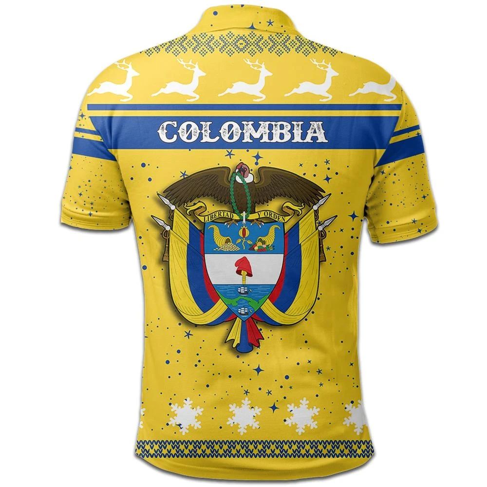 Christmas Colombia Polo Shirt Coat Of Arms RLT7 - Wonder Print Shop