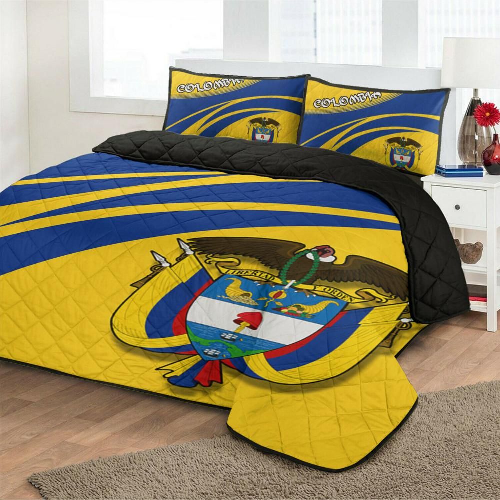 Colombia Coat Of Arms Quilt Bed Set Cricket RLT7 - Wonder Print Shop