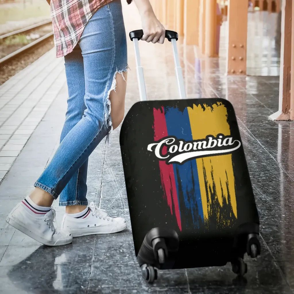 Colombia Vintage Flag Luggage Cover RLT7 - Wonder Print Shop