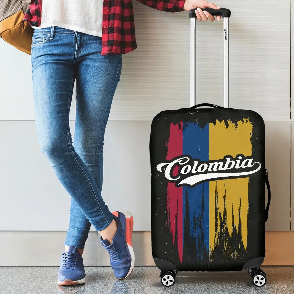 Colombia Vintage Flag Luggage Cover RLT7 - Wonder Print Shop