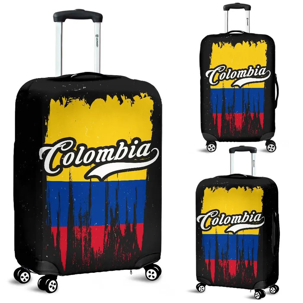 Colombia Grunge Flag Luggage Cover RLT7 - Wonder Print Shop