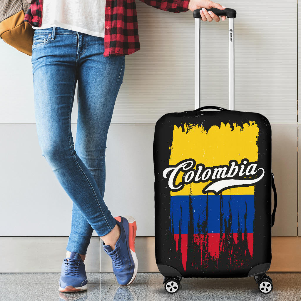 Colombia Grunge Flag Luggage Cover RLT7 - Wonder Print Shop
