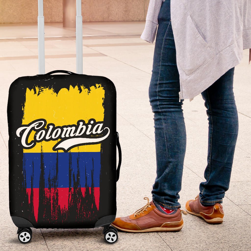 Colombia Grunge Flag Luggage Cover RLT7 - Wonder Print Shop
