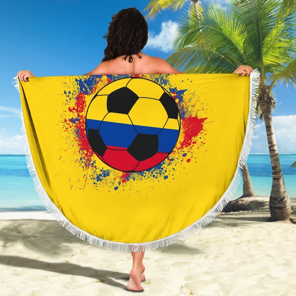 Colombia Soccer Beach Blanket RLT7 - Wonder Print Shop