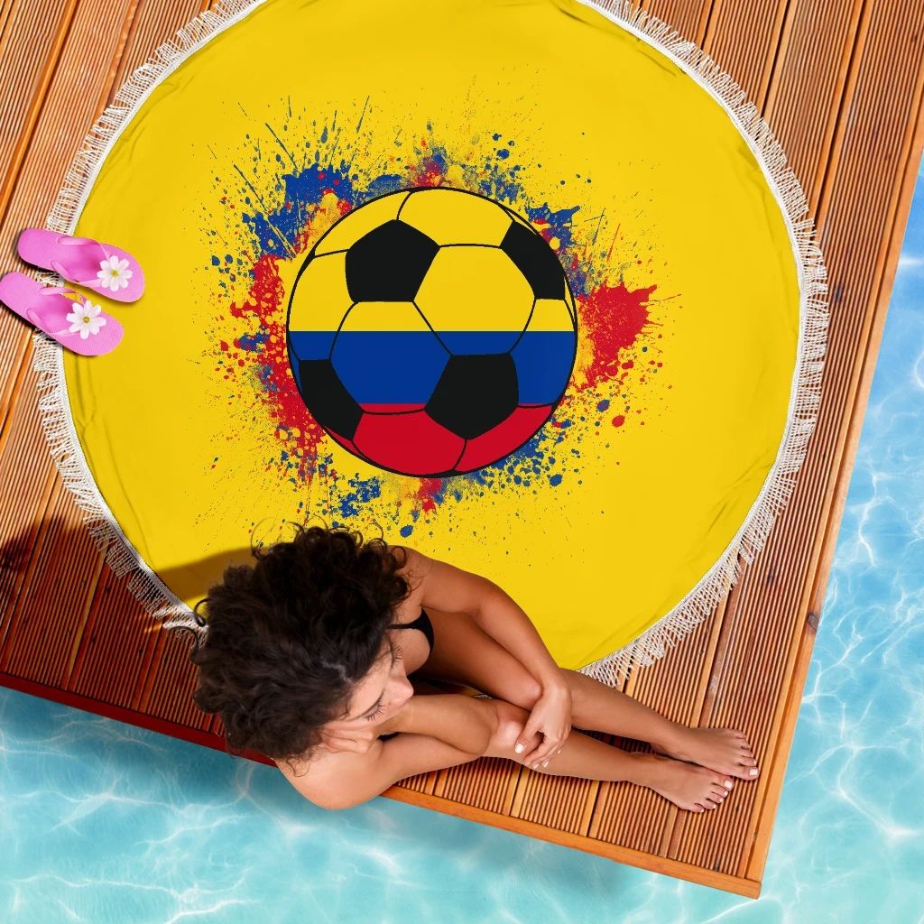 Colombia Soccer Beach Blanket RLT7 - Wonder Print Shop