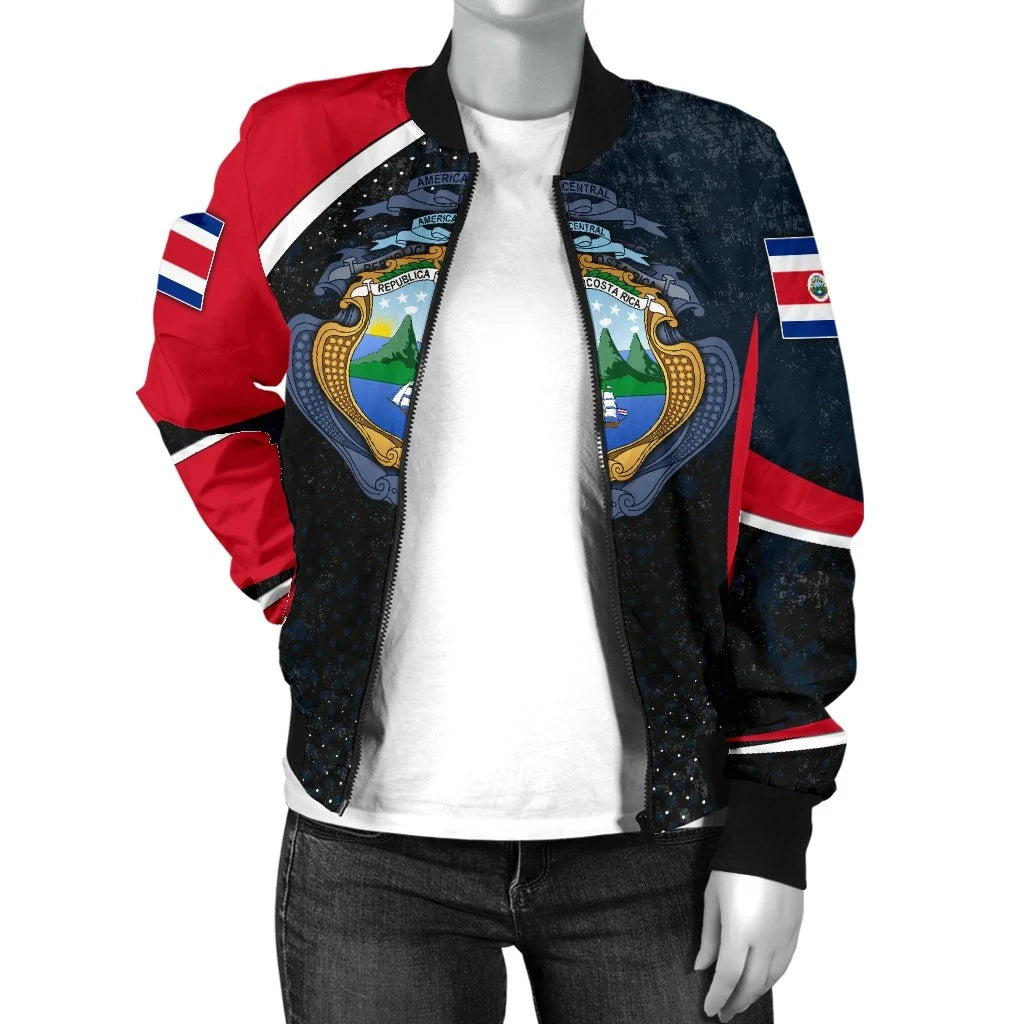 Costa Rica Personalised Women Bomber Jacket- Costa Rica Spirit RLT13 - Wonder Print Shop