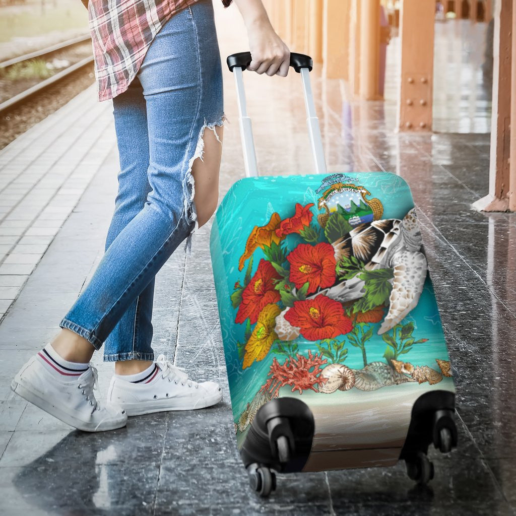 Costa Rica Luggage Covers Ocean Turtle Hibiscus RLT13 - Wonder Print Shop