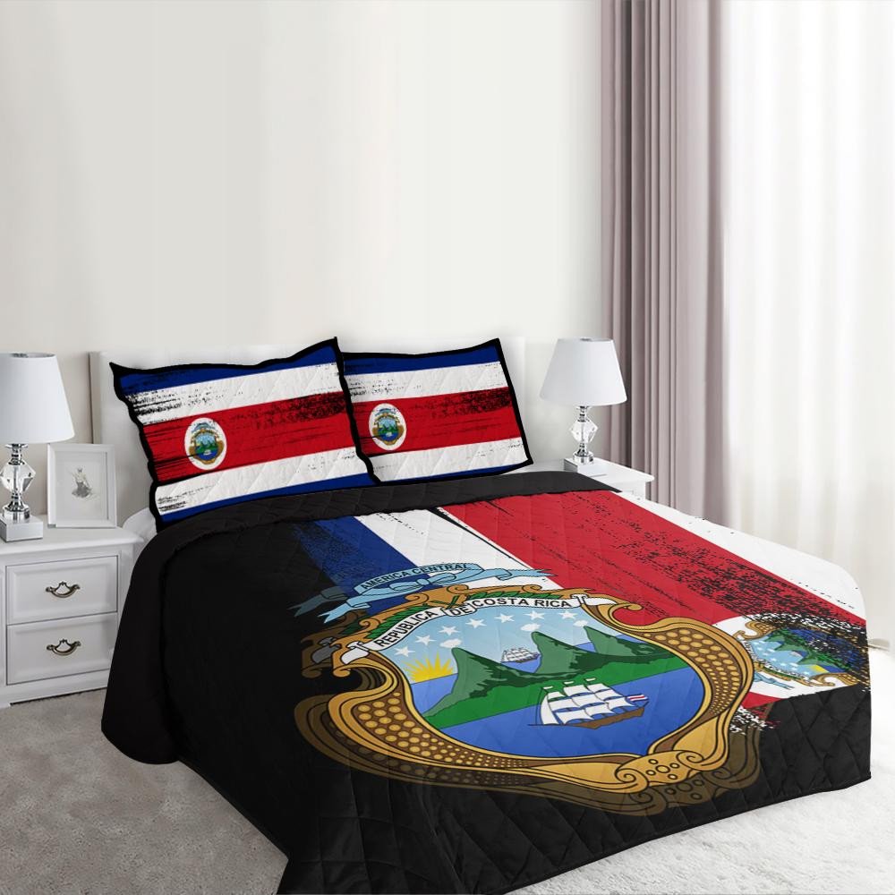 Costa Rica Flag Quilt Bed Set Flag Style RLT13 - Wonder Print Shop