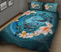 Costa Rica Quilt Bed Set Blue Plumeria Animal Tattoo RLT13 - Wonder Print Shop