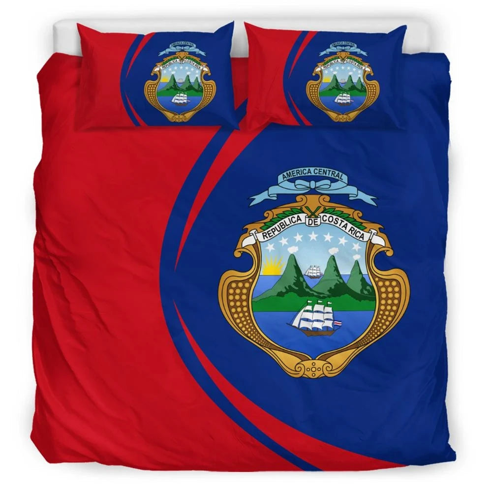 Costa Rica Flag Coat Of Arms Bedding Set Circle RLT13 - Wonder Print Shop