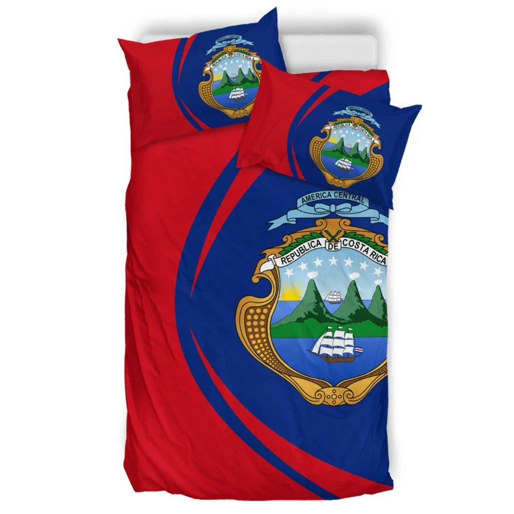 Costa Rica Flag Coat Of Arms Bedding Set Circle RLT13 - Wonder Print Shop