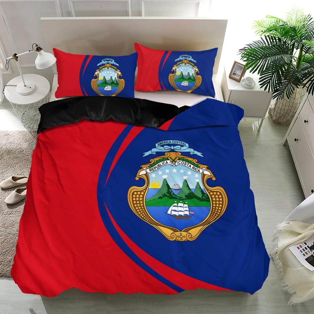 Costa Rica Flag Coat Of Arms Bedding Set Circle RLT13 - Wonder Print Shop
