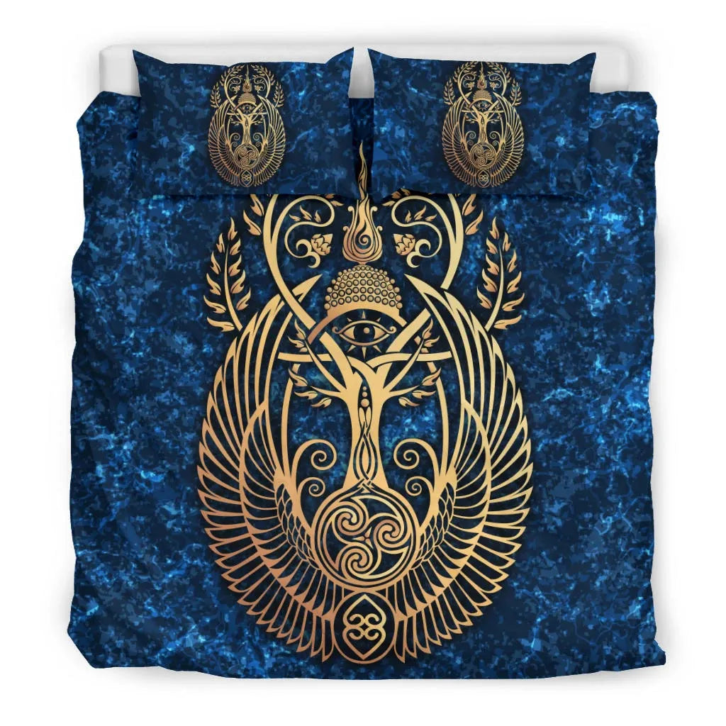 Nigeria Bedding Set Adinkra Symbol Asase Ye Duru and Celtic RLT8 - Wonder Print Shop