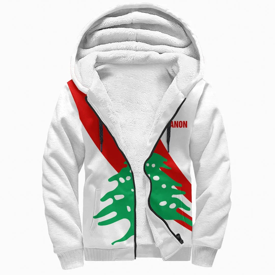 Lebanon Special Flag Sherpa Hoodie RLT6 - Wonder Print Shop