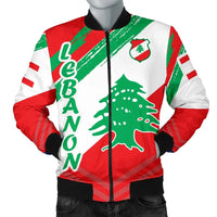 Lebanon Men's Bomber Jacket - Lebanon Flag Polygon Style24 RLT6 - Wonder Print Shop