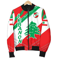 Lebanon Men's Bomber Jacket - Lebanon Flag Polygon Style24 RLT6 - Wonder Print Shop