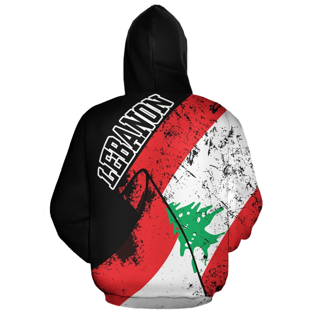 Lebanon Hoodie Zipper Special Grunge Flag RLT6 - Wonder Print Shop