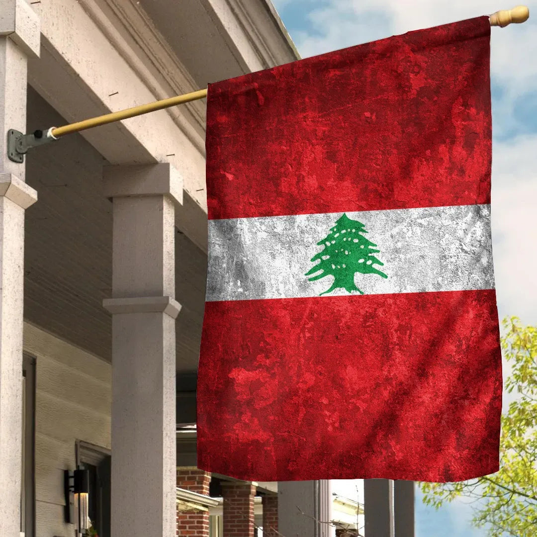 LEBANON Garden Flag House Flag (Grunge Style) RLT6 - Wonder Print Shop