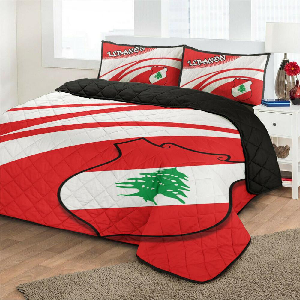 Lebanon Coat Of Arms Quilt Bed Set Cricket RLT6 - Wonder Print Shop