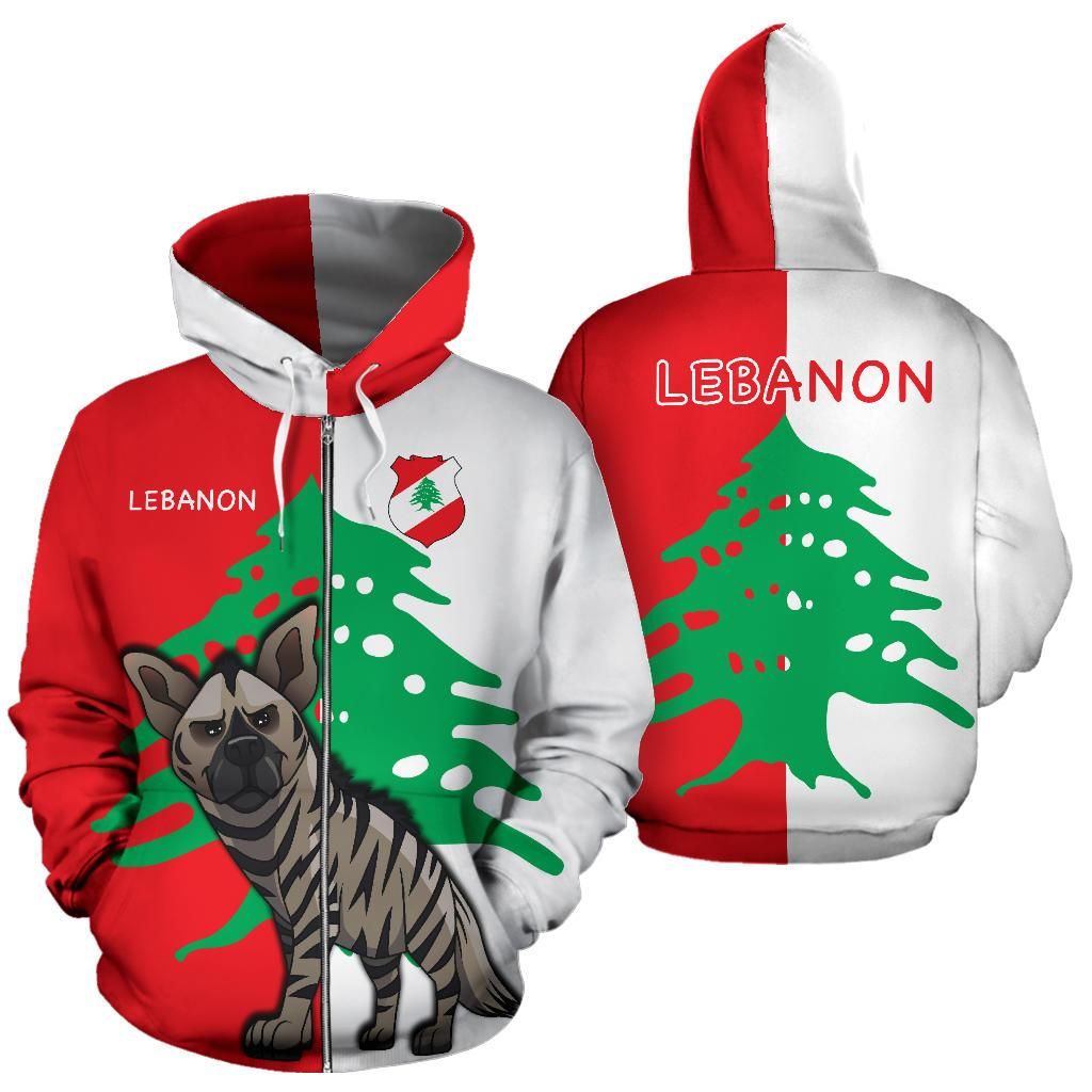 Lebanon Hoodie Striped Hyena Half Style (Zip) RLT6 - Wonder Print Shop