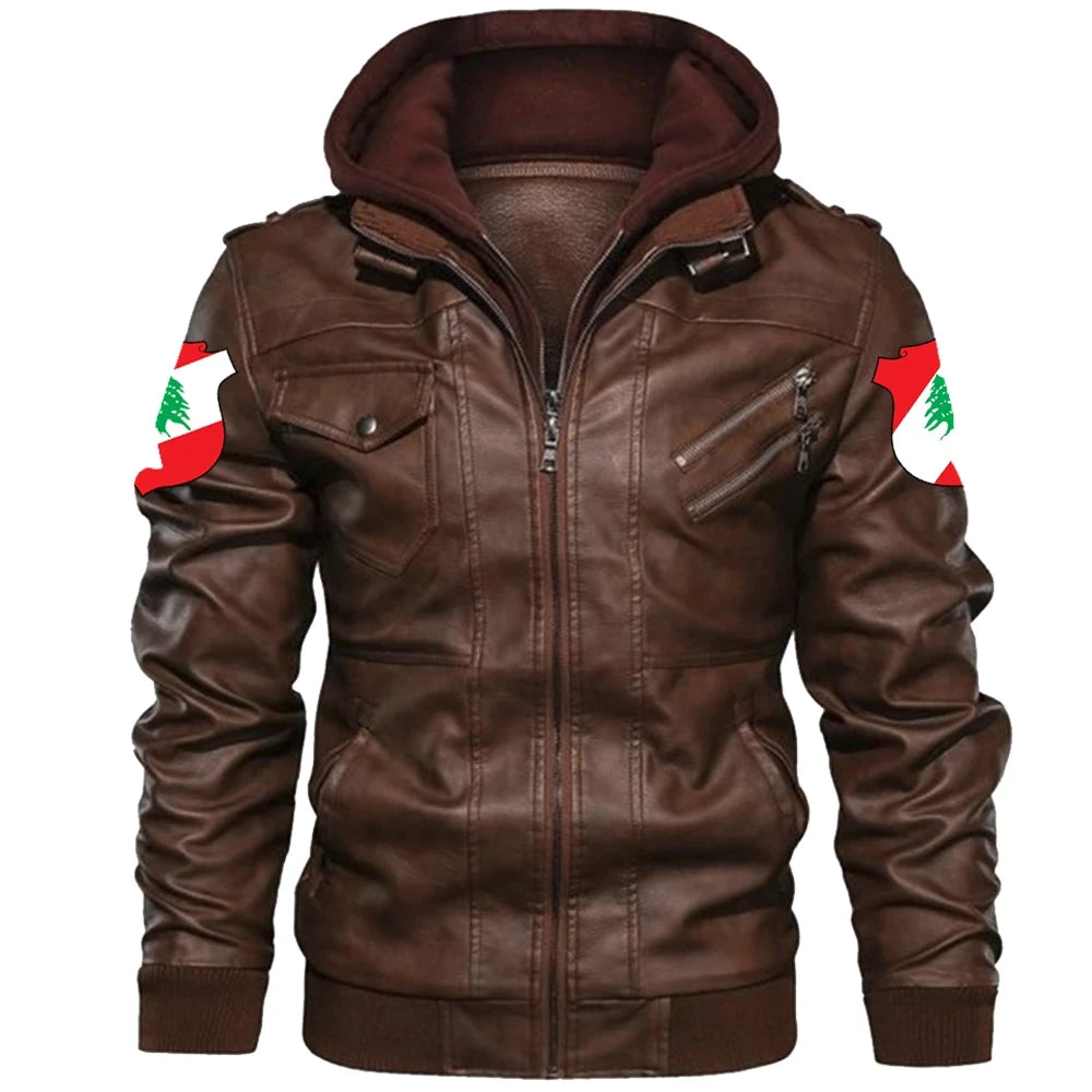 Lebanon Zipper Leather Jacket RLT6 - Wonder Print Shop