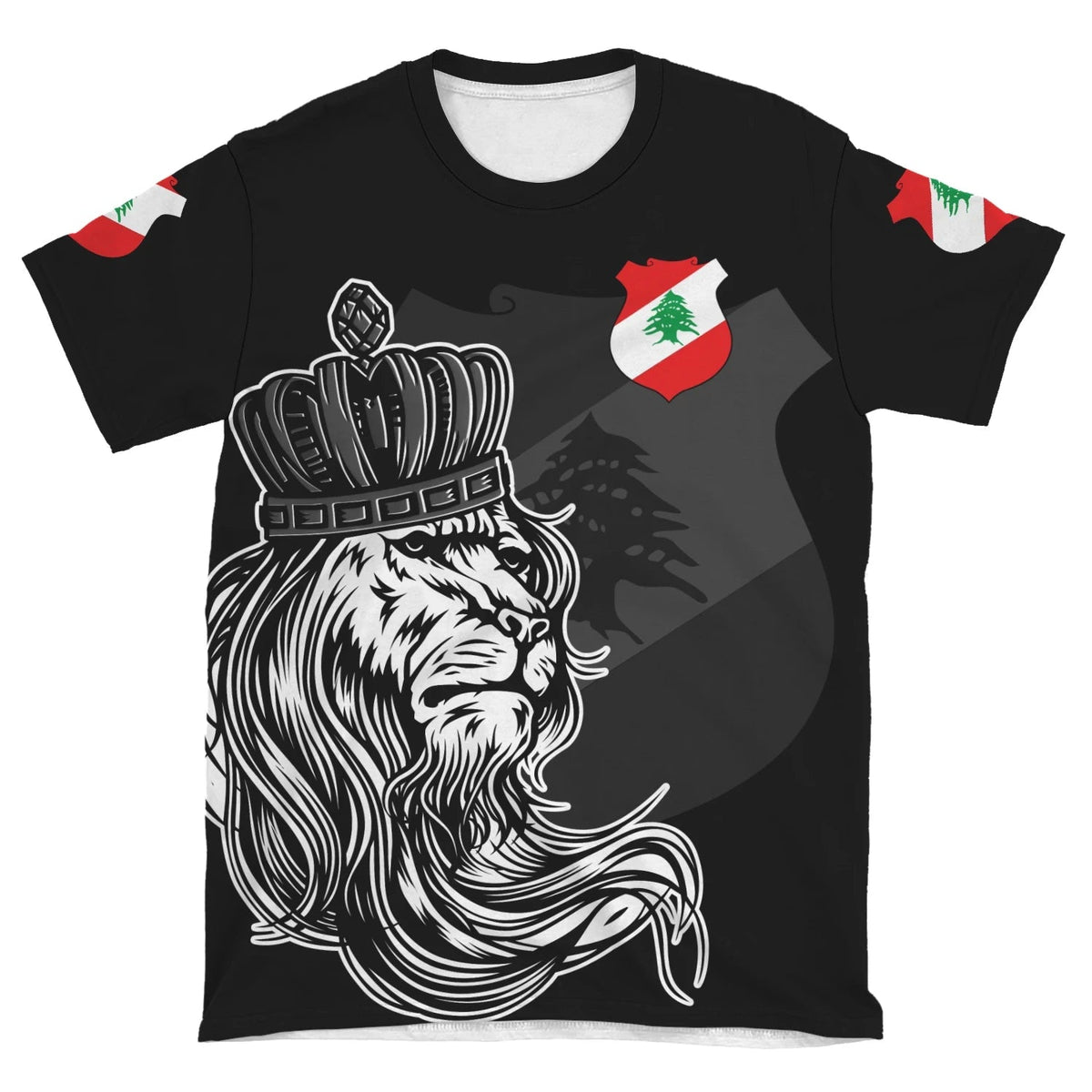 Lebanon T Shirt Lion with Crown Womens/Mens RLT6 - Wonder Print Shop