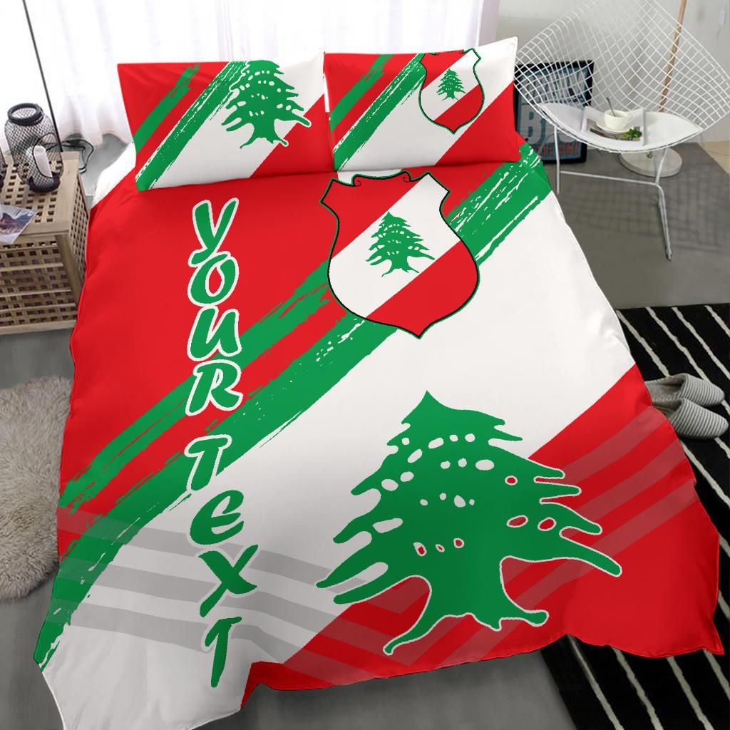 Lebanon Personalised Bedding Set - Lebanon Flag Polygon Style24 RLT6 - Wonder Print Shop