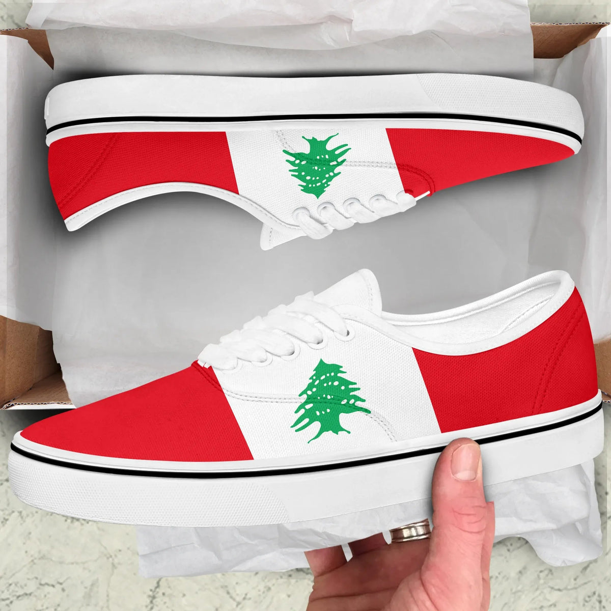 Lebanon Like Vans Lace Shoes Women's/Men's RLT6 - Wonder Print Shop