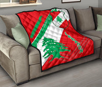 Lebanon Premium Quilt - Lebanon Flag Polygon Style24 RLT6 - Wonder Print Shop