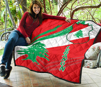 Lebanon Premium Quilt - Lebanon Flag Polygon Style24 RLT6 - Wonder Print Shop