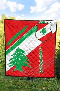 Lebanon Premium Quilt - Lebanon Flag Polygon Style24 RLT6 - Wonder Print Shop