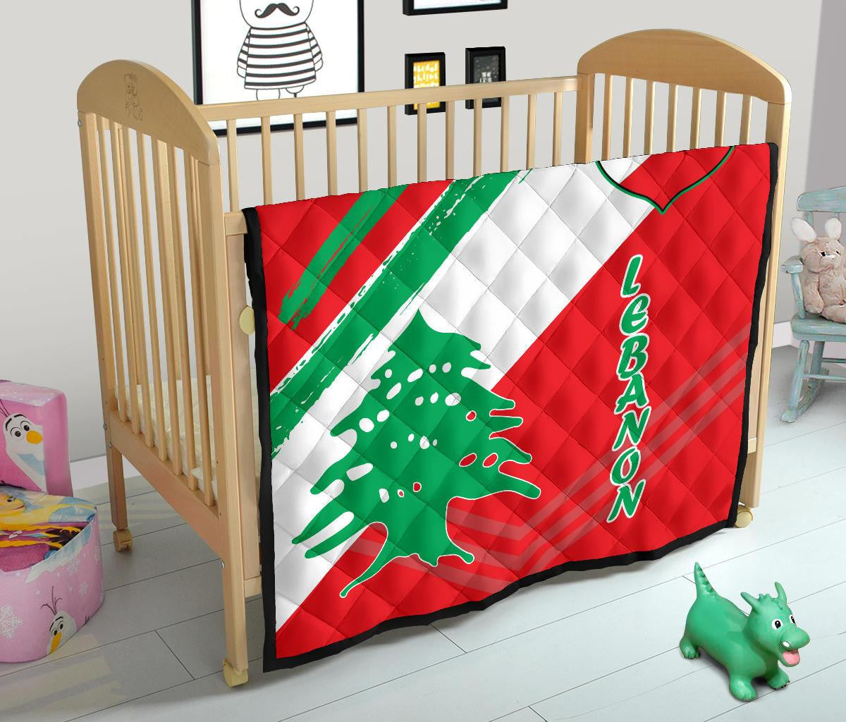 Lebanon Premium Quilt - Lebanon Flag Polygon Style24 RLT6 - Wonder Print Shop