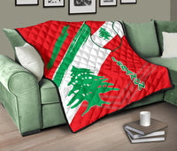 Lebanon Premium Quilt - Lebanon Flag Polygon Style24 RLT6 - Wonder Print Shop