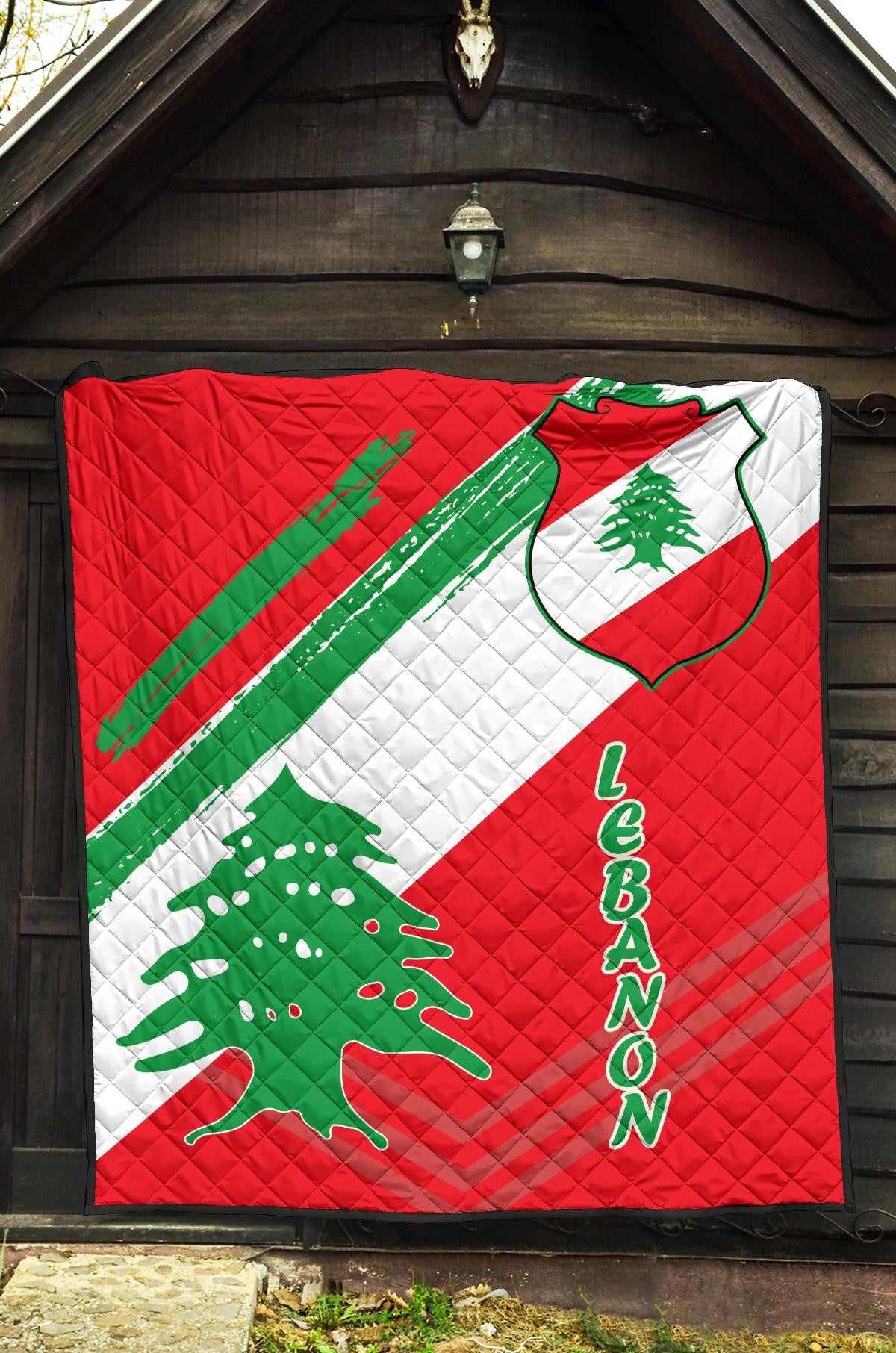 Lebanon Premium Quilt - Lebanon Flag Polygon Style24 RLT6 - Wonder Print Shop
