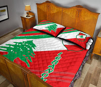 Lebanon Quilt Bed Set - Lebanon Flag Polygon Style24 RLT6 - Wonder Print Shop